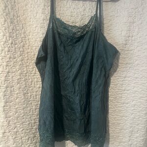 Maurice’s Sheer Lace-Trim Cami Tank Top in Forest Green